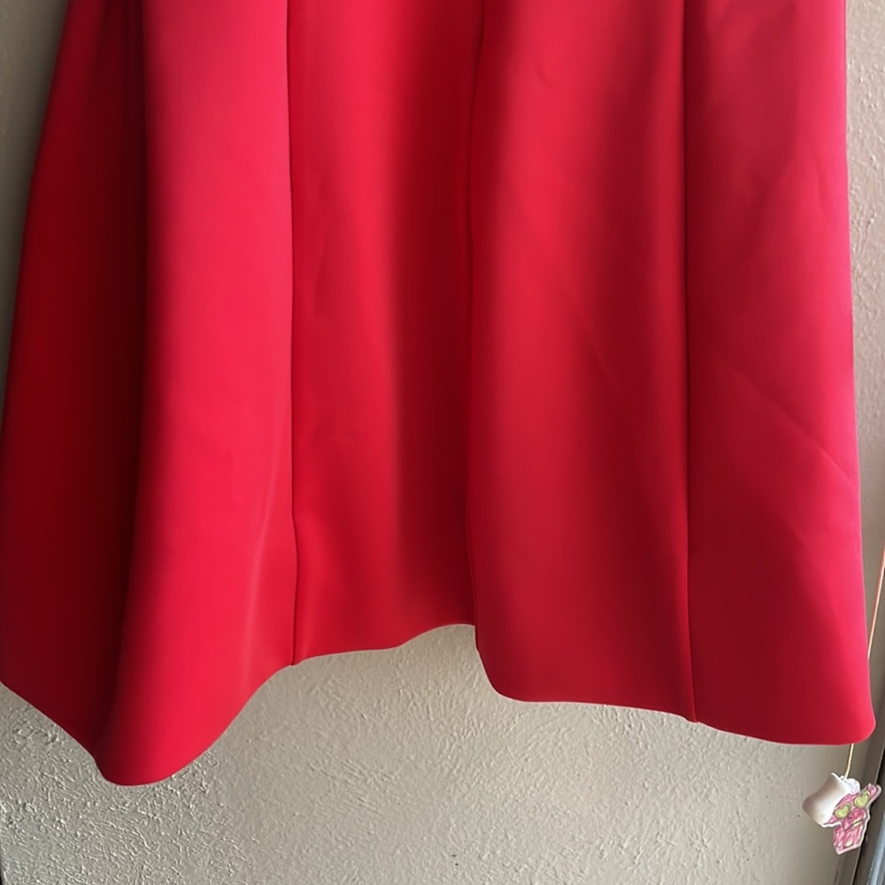 Sleeveless Red Calvin Klein Fit and Flare Dress - Picture 8 of 8